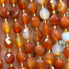 Red Agate Olive Faceted Beads 15''