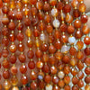 Red Agate Olive Faceted Beads 15''