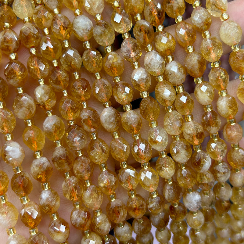 Citrine Olive Faceted Beads 15''