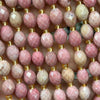 Rhodonite Olive Faceted Beads 15''