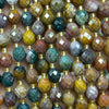 Ocean Agate Olive Faceted Beads 15''