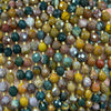 Ocean Agate Olive Faceted Beads 15''