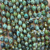 African Turquoise Olive Faceted Beads 15''