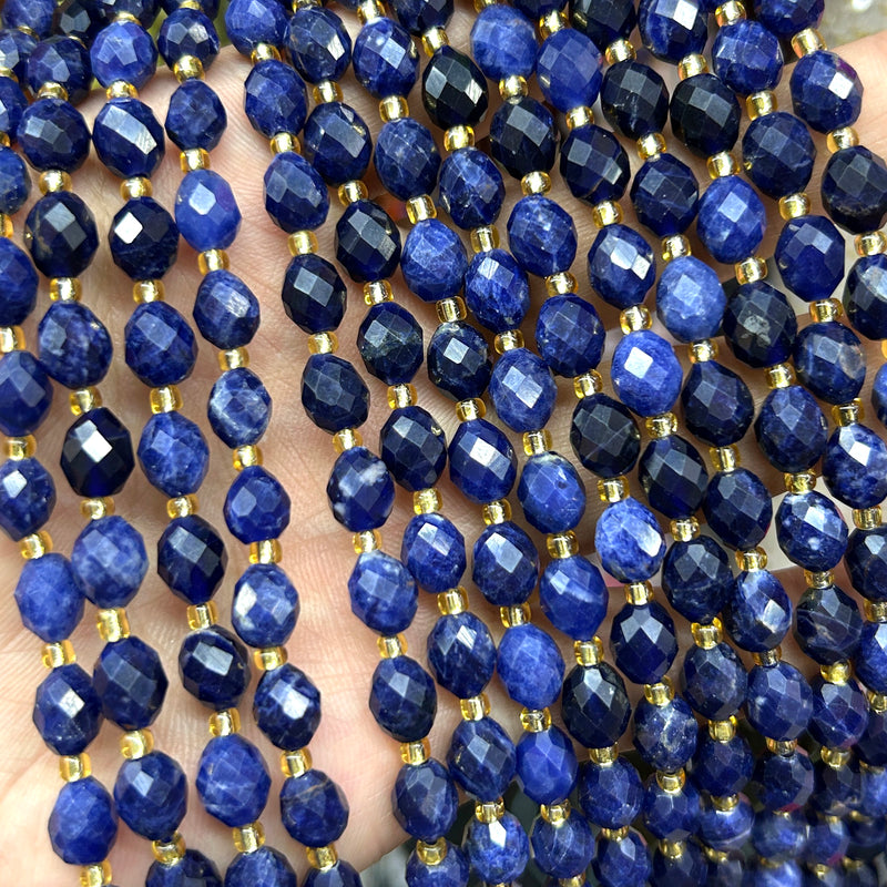 Sodalite Olive Faceted Beads 15''