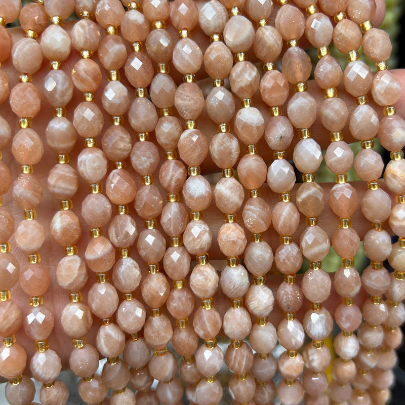 Sunstone Olive Faceted Beads 15''