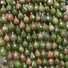 Unakite Olive Faceted Beads 15''