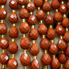 Red Jasper Olive Faceted Beads 15''