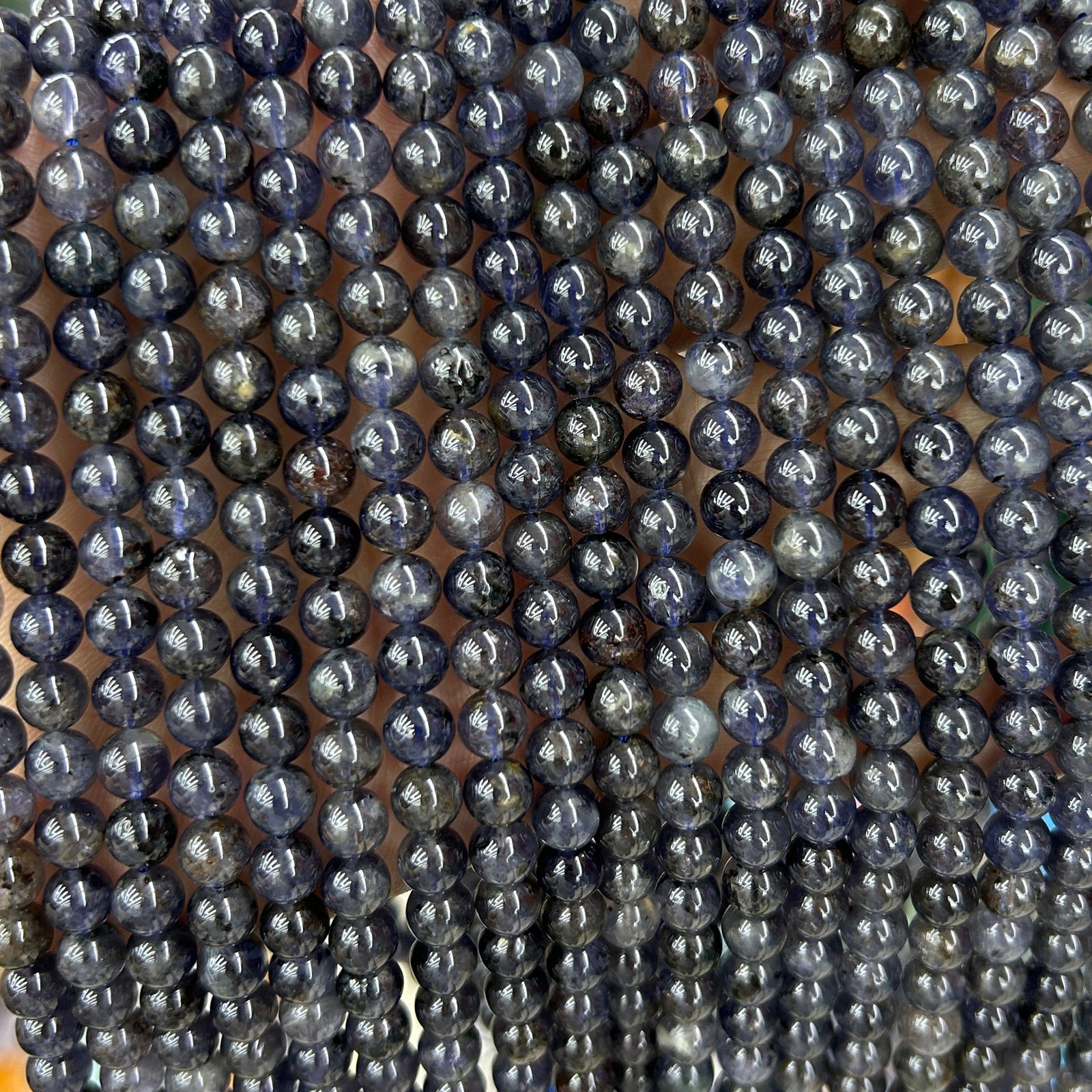 AA Iolite Beads 6mm 15''