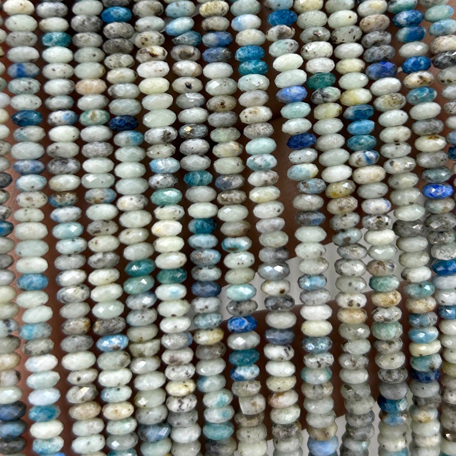 Hauynite Rondelle Faceted Beads 15''