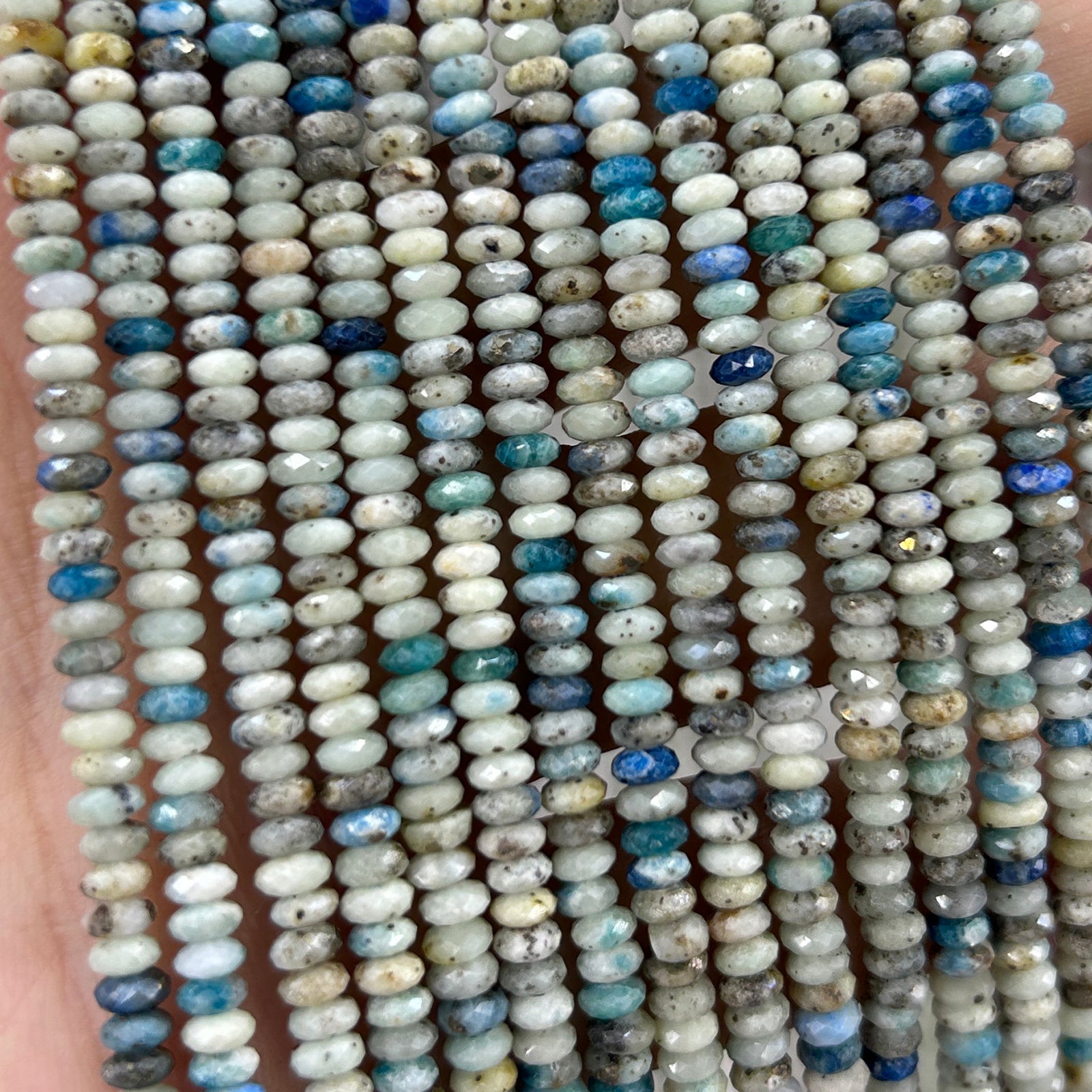 Hauynite Rondelle Faceted Beads 15''