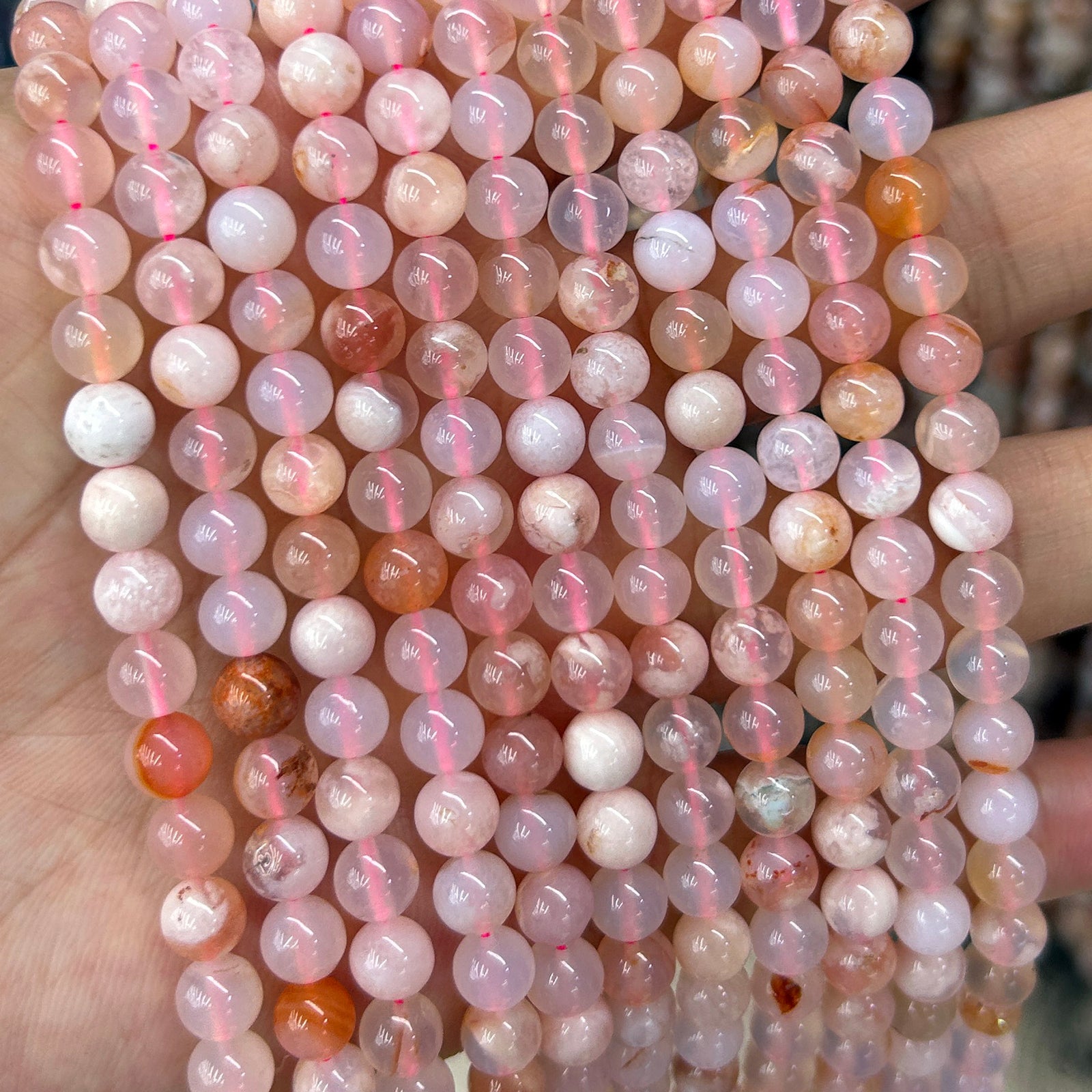 Blossom Agate Beads 6mm 8mm 10mm 15''
