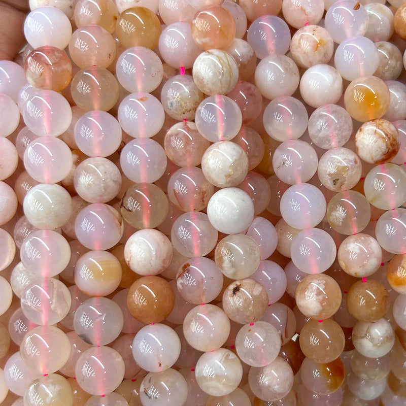 Blossom Agate Beads 6mm 8mm 10mm 15''