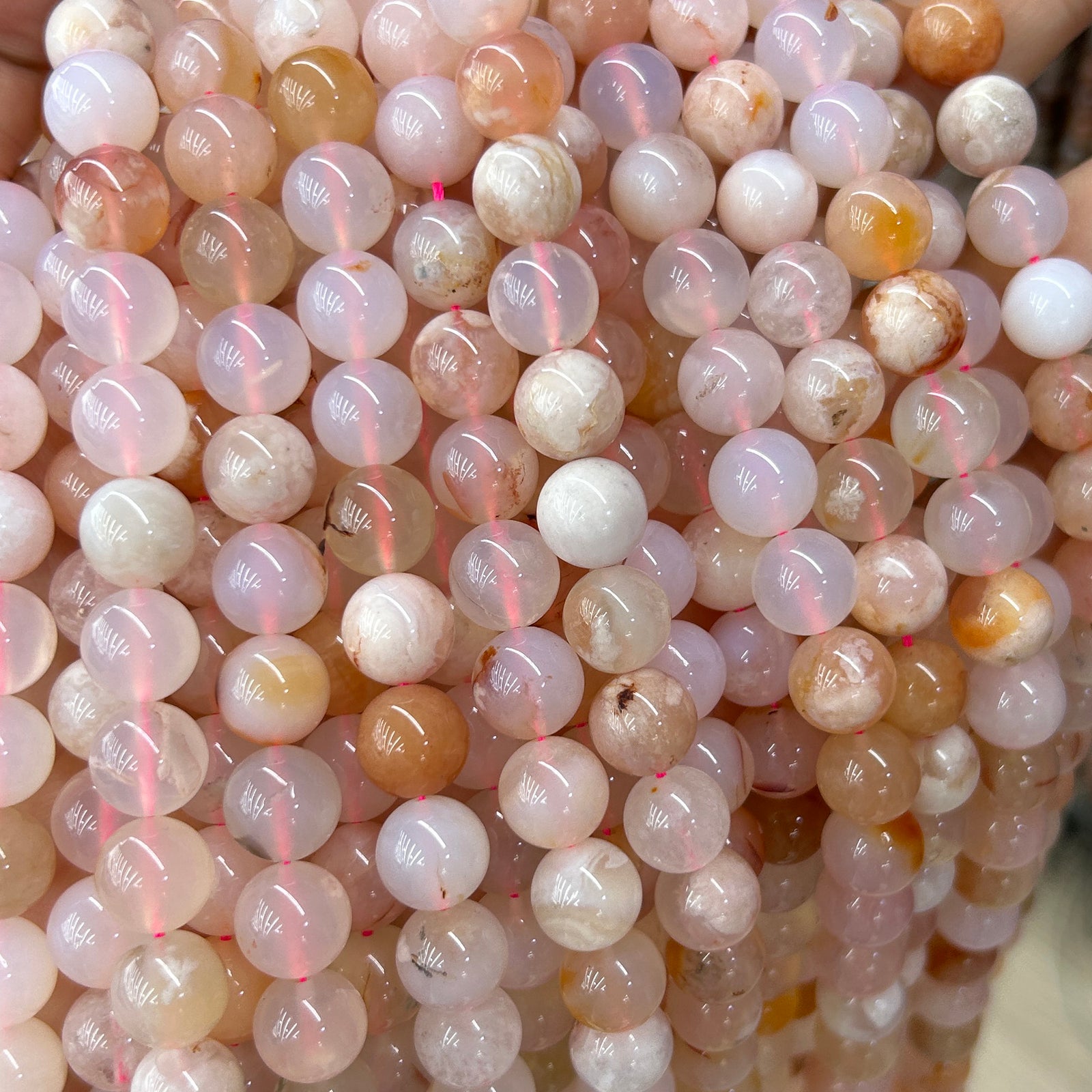 Blossom Agate Beads 6mm 8mm 10mm 15''