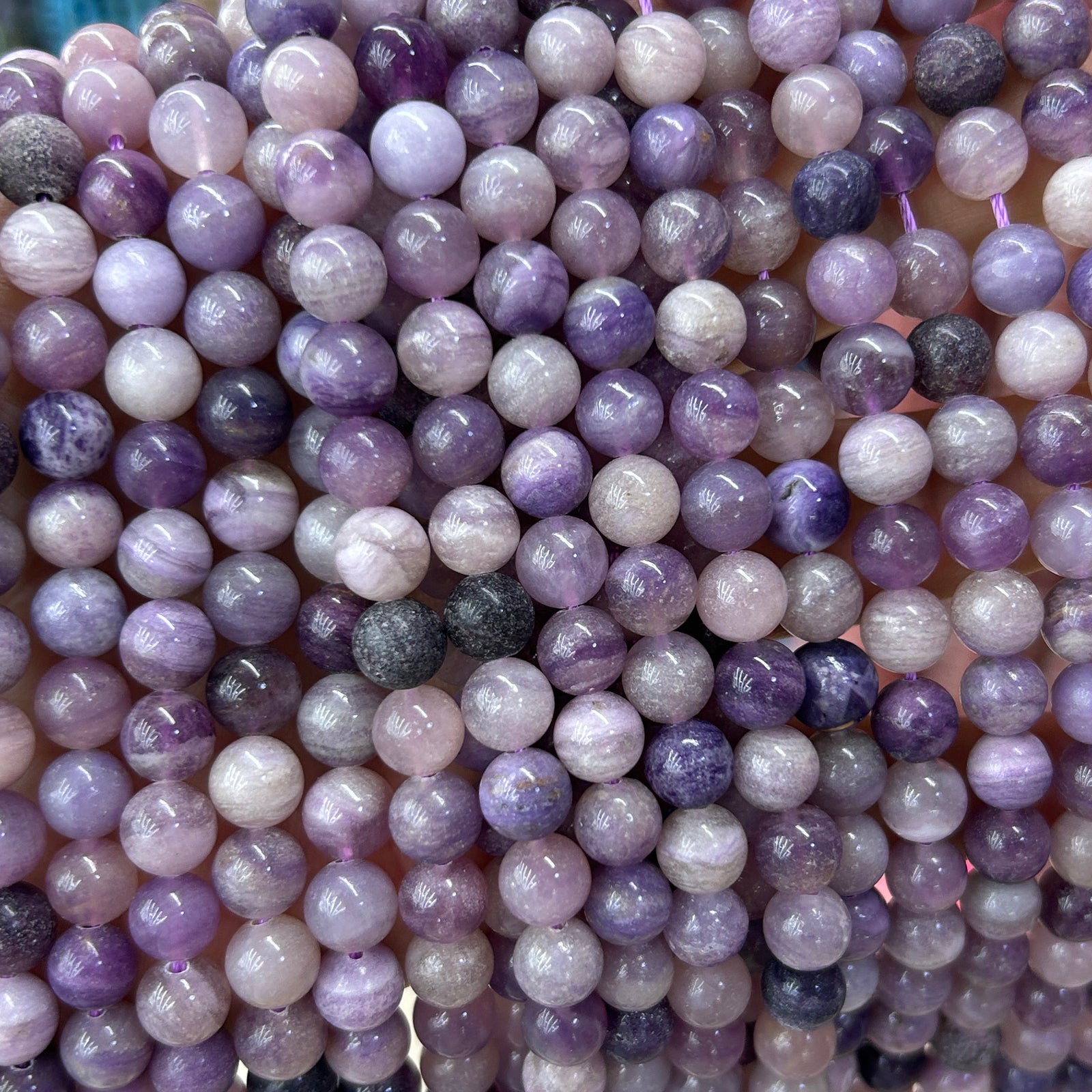 Purple Fluorite Beads 8mm 10mm 15''