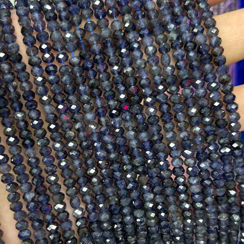 A Iolite Rondelle Faceted Beads 3x4mm 15''