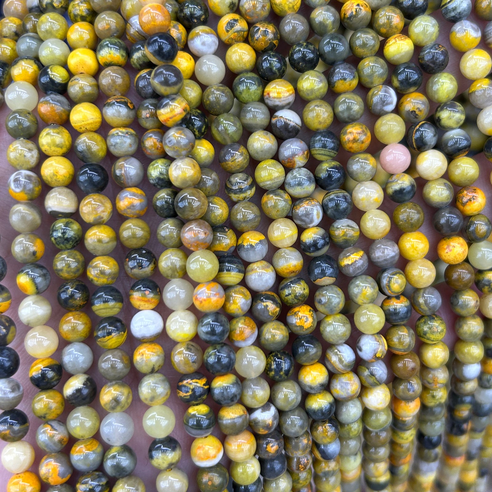 Bumblebee Jasper Beads 6mm 8mm 10mm 15''