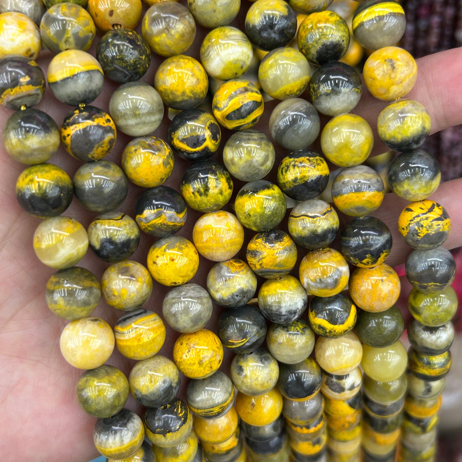 Bumblebee Jasper Beads 6mm 8mm 10mm 15''
