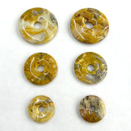 Pendentif Donut en Agate Fou 30 mm 40 mm 50 mm 1 pièce