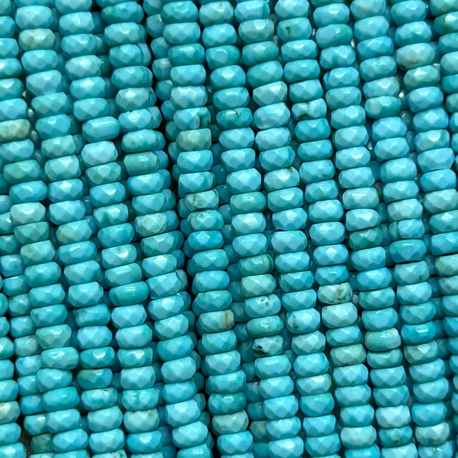 AB Blue Turquoise Rondelle Faceted Beads 15''