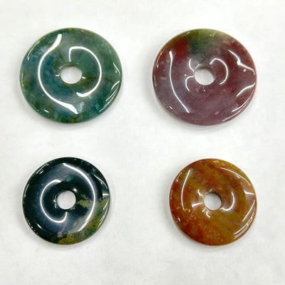 Pendentif donut en agate indienne 30 mm 40 mm 50 mm 1 pièce