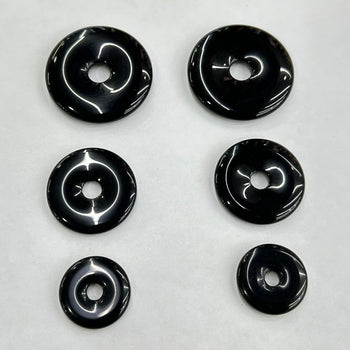 Black Obsidian Donut Beads 30mm 40mm 50mm 1pc