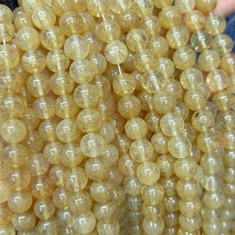 Yellow Cherry Quartz Beads 4mm 6mm 8mm 10mm 15''