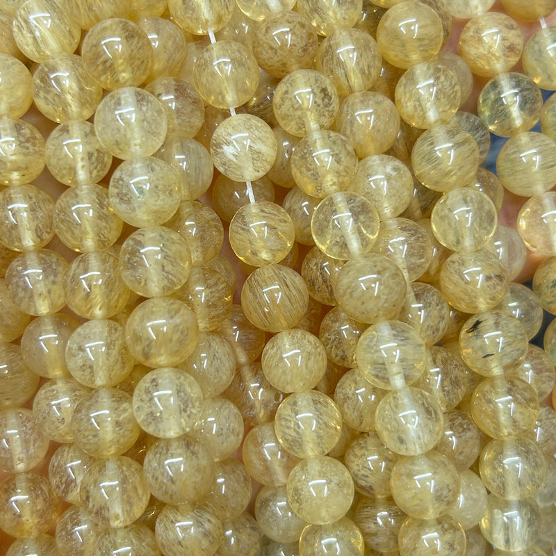 Yellow Cherry Quartz Beads 4mm 6mm 8mm 10mm 15''