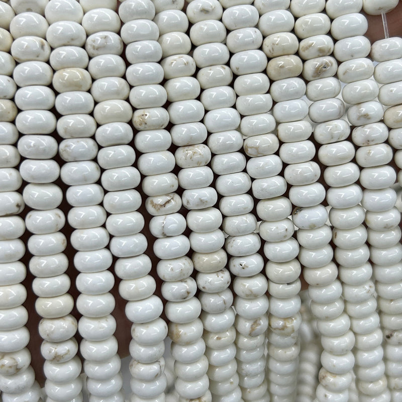 White Magnesite Rondelle Beads 15''