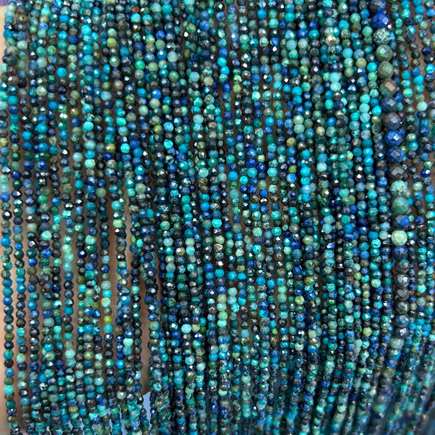 Chrysocolla Faceted Beads 2mm 3mm 4mm 15''