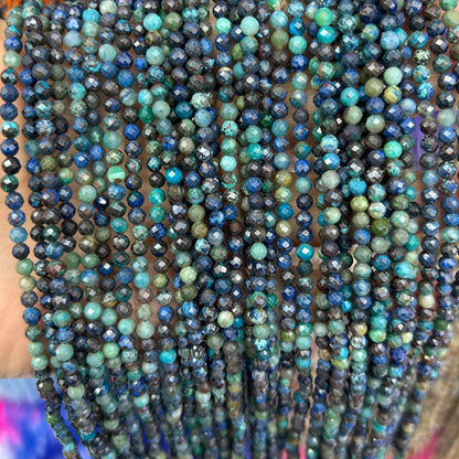 Chrysocolla Faceted Beads 2mm 3mm 4mm 15''