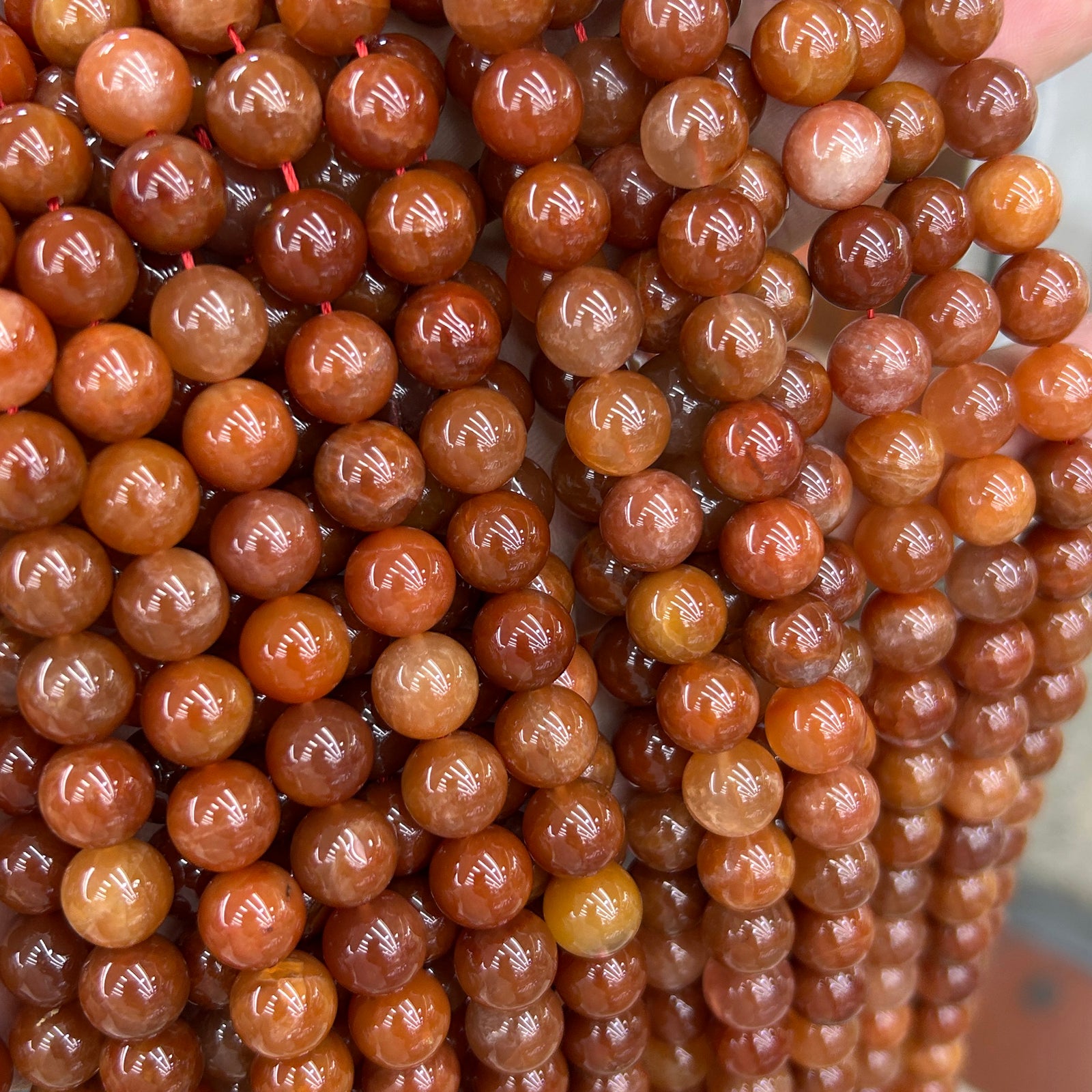 AA Red Rutilated Quartz Beads 10mm 15''