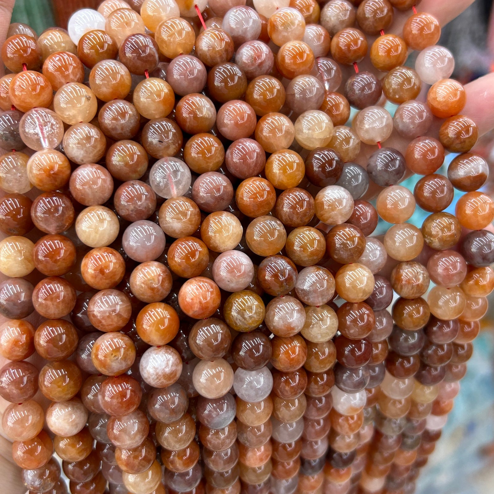 Perles à facettes en rubis 4 mm 15''