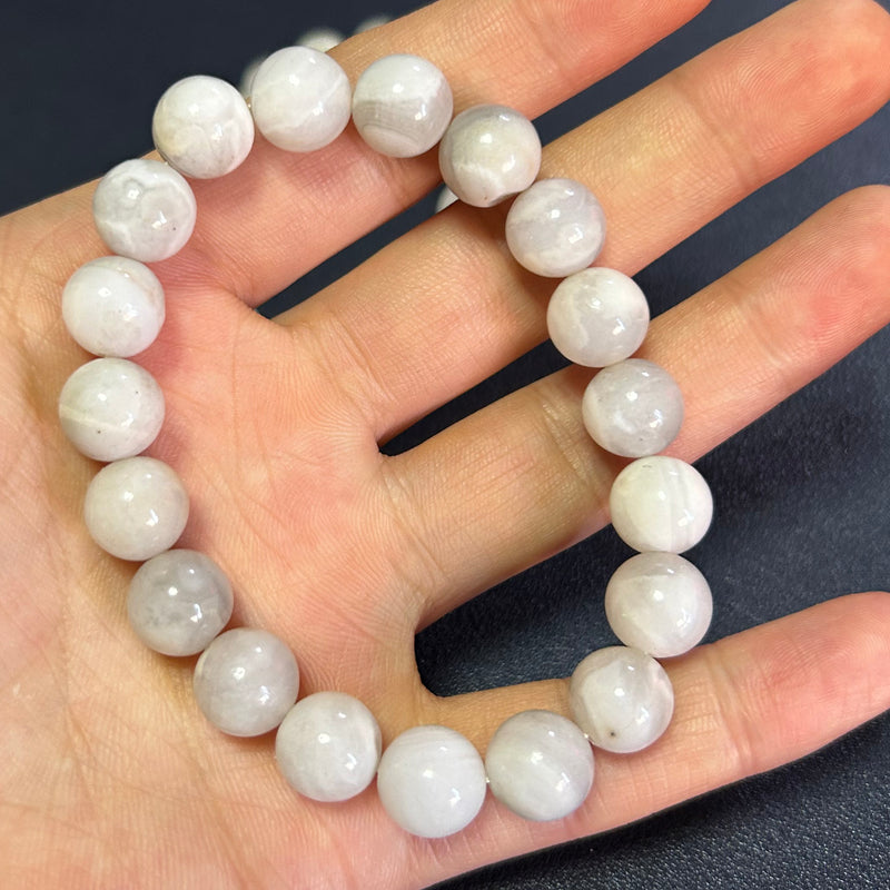 White Crazy Agate Bracelets 8''