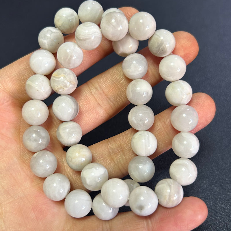 White Crazy Agate Bracelets 8''