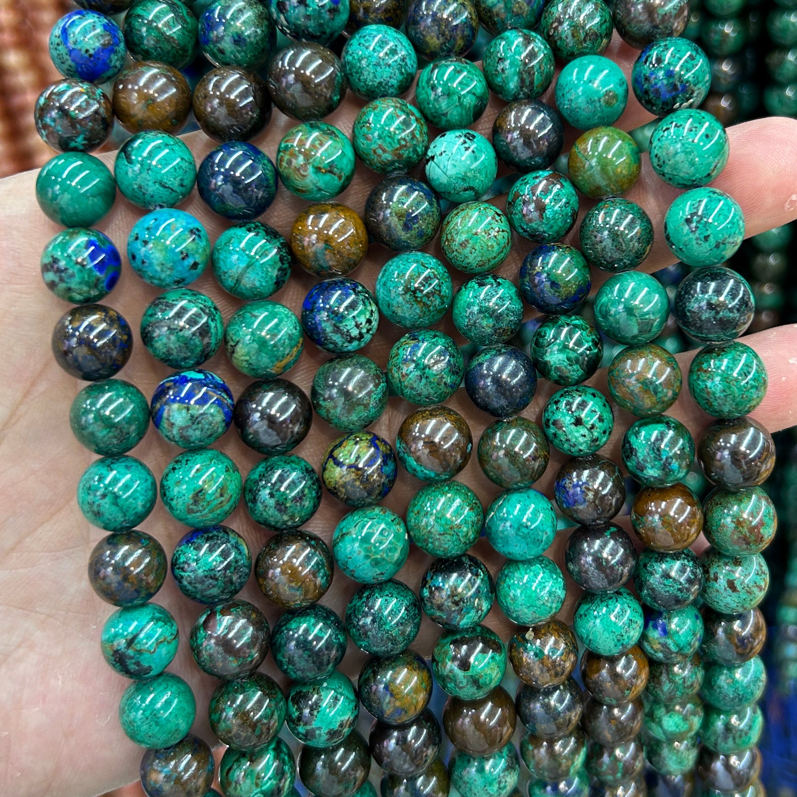 Green Azurite Beads 6mm 8mm 10mm 15''