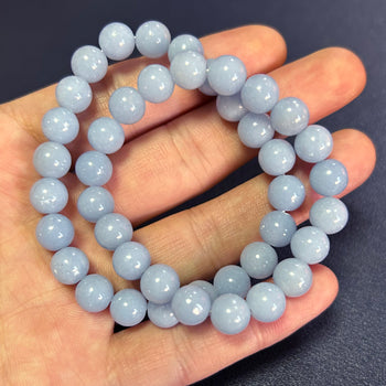 Blue Angelite Bracelet 8''