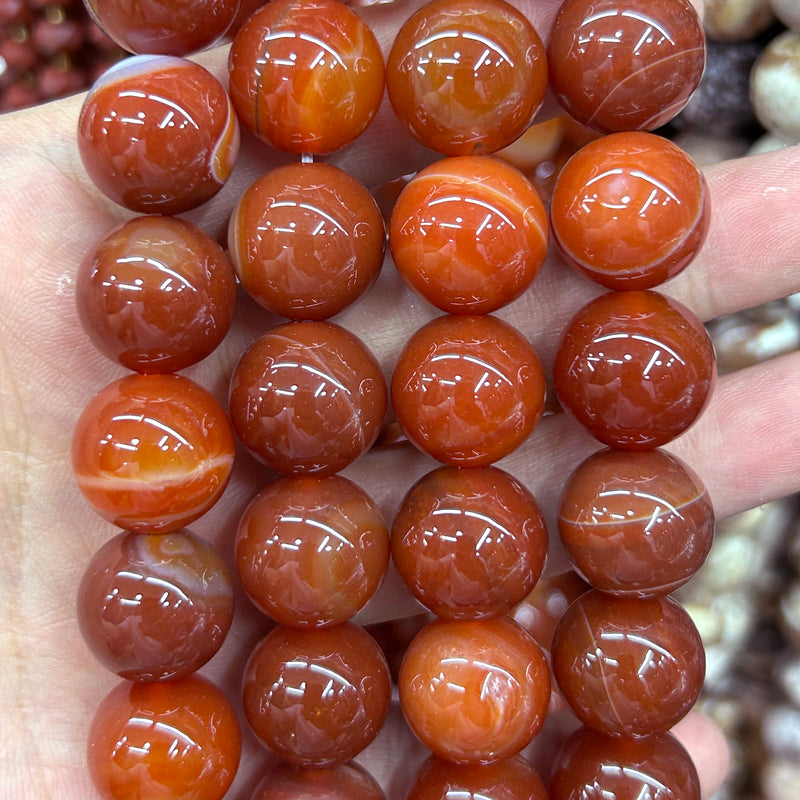 Red Agate Beads 16mm 15''