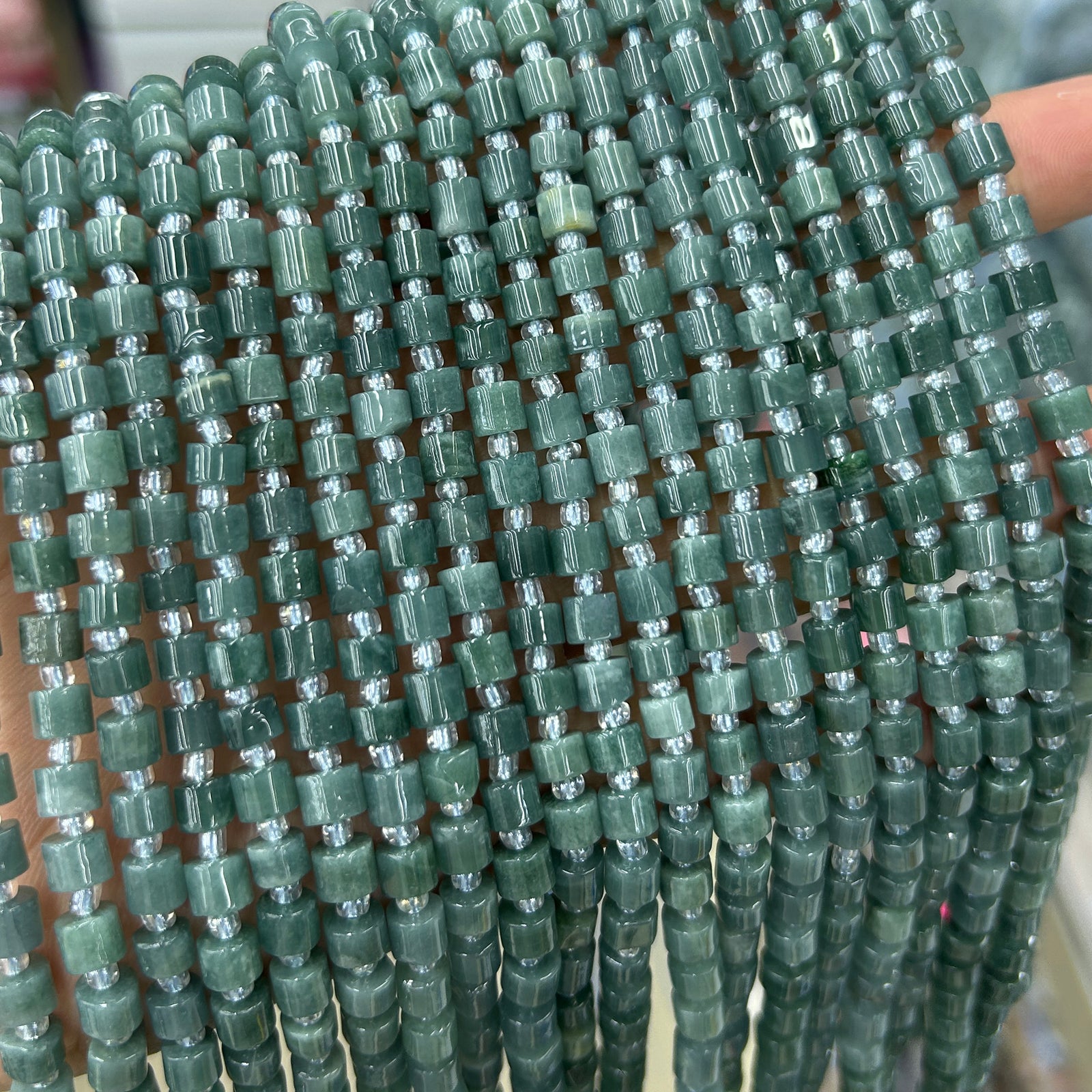 Blå turkise stenperler 4 mm 6 mm 8 mm 10 mm 12 mm 15''