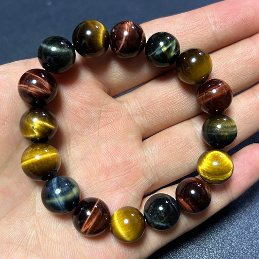Mix Color Tiger Eye Stone Bracelet  8''