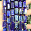 Lapis Lazuli Tube Faceted Beads 10x14mm 15''