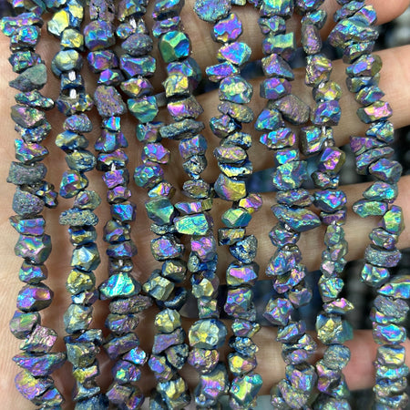 Rainbow Pyrite Chips Beads 15''