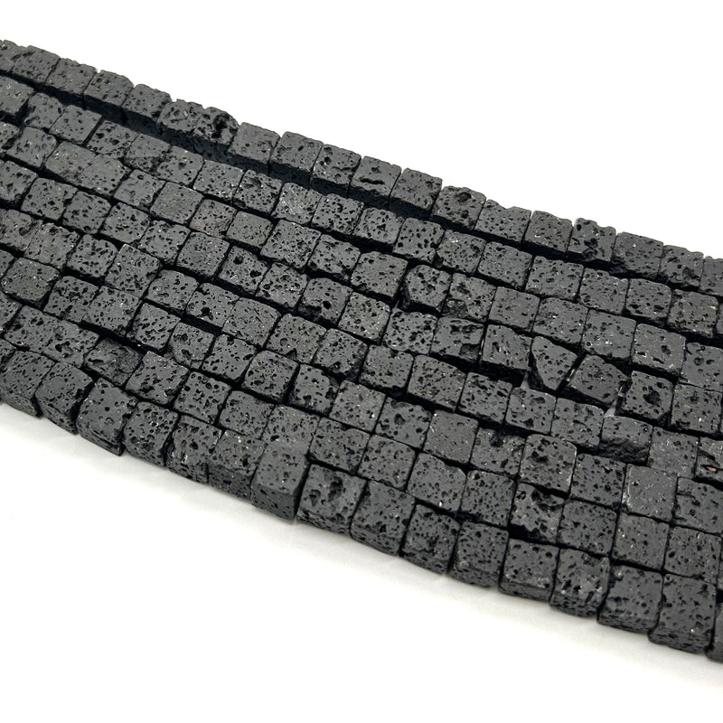 Perles de lave cubiques 6 mm, 8 mm, 10 mm, 15 pouces