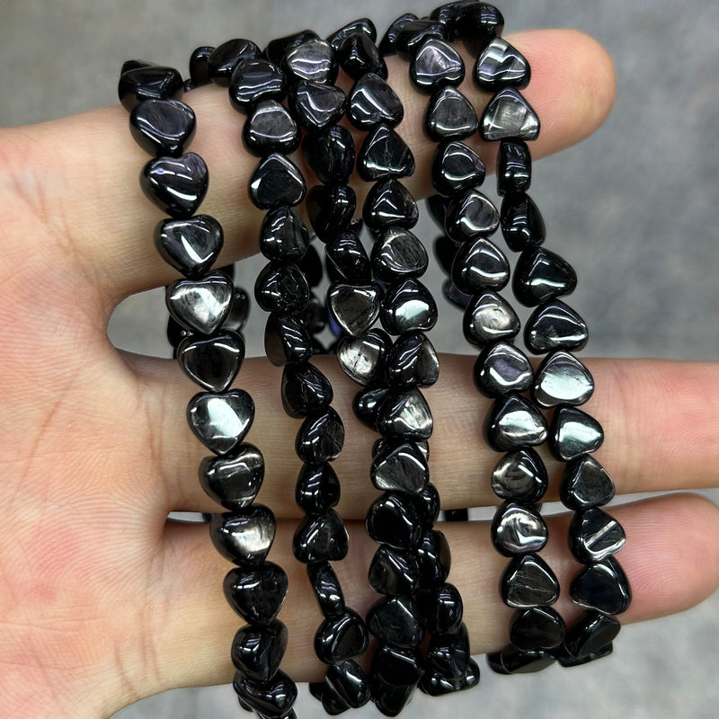 Hypersthene Heart Bracelet 7mm 9mm 7''