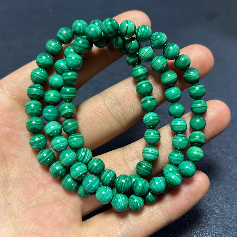 Bracelet en véritable malachite 7''