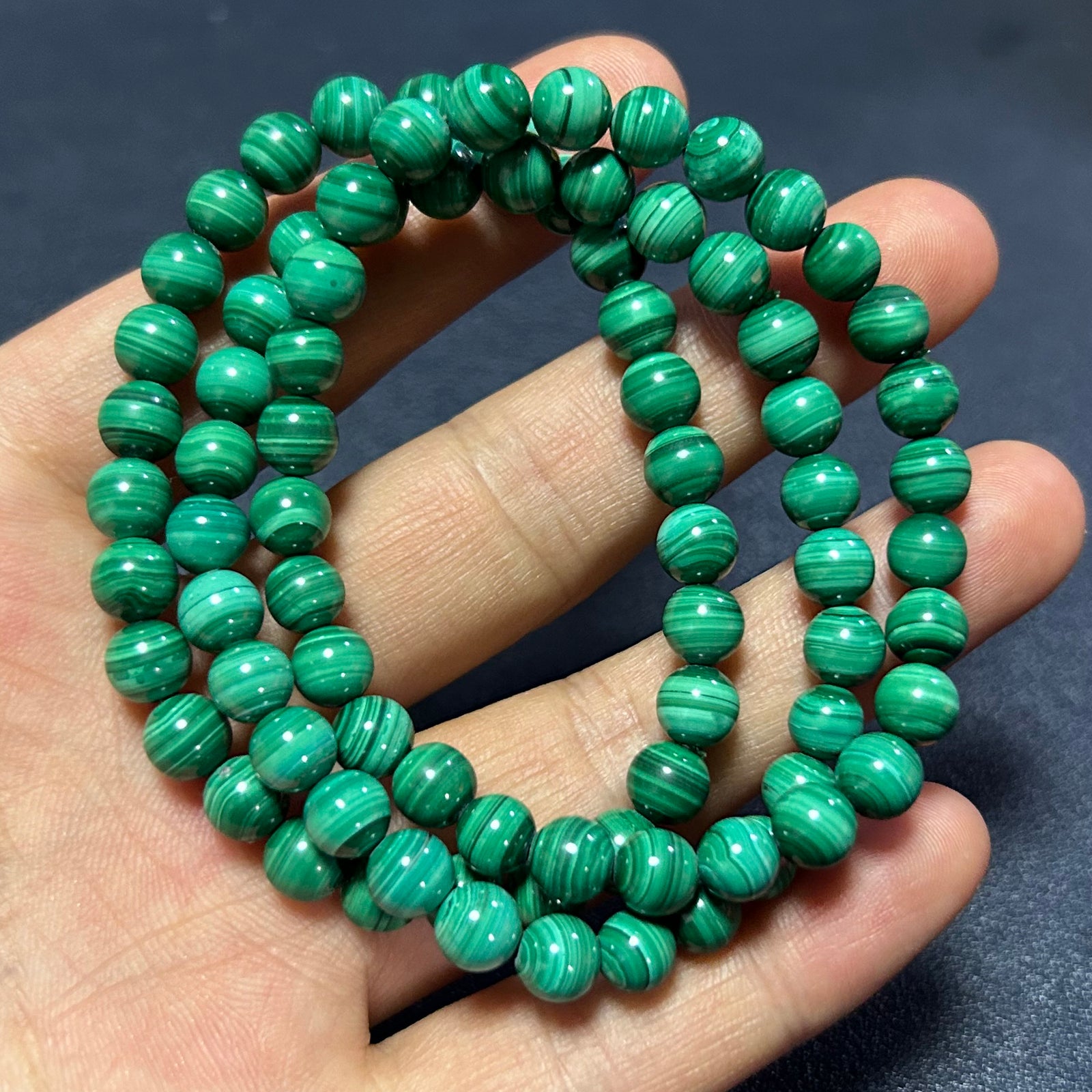 Genuine Malachite Bracelet 7''