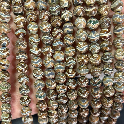 Tibetan Dzi Agate Beads 8mm 10mm 15''