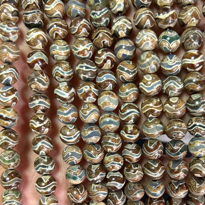 Tibetan Dzi Agate Beads 8mm 10mm 15''