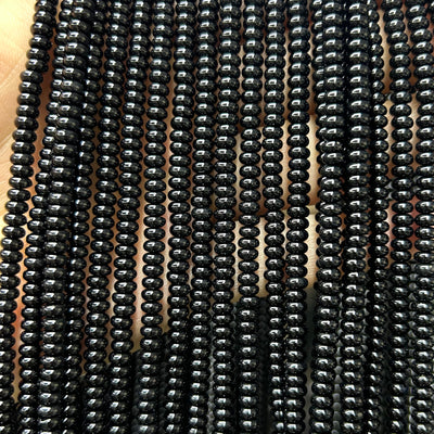 Perles rondes en onyx noir mat, pierres précieuses naturelles, 2 x 4 mm, 38 cm