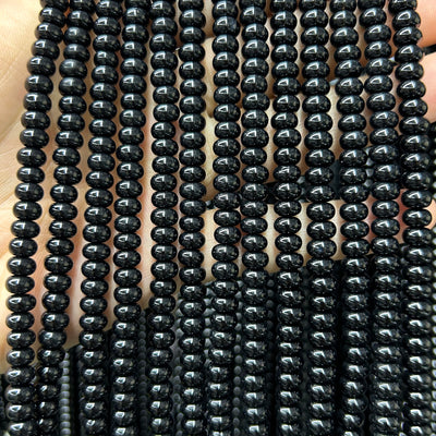 Perles rondes en onyx noir mat, pierres précieuses naturelles, 2 x 4 mm, 38 cm