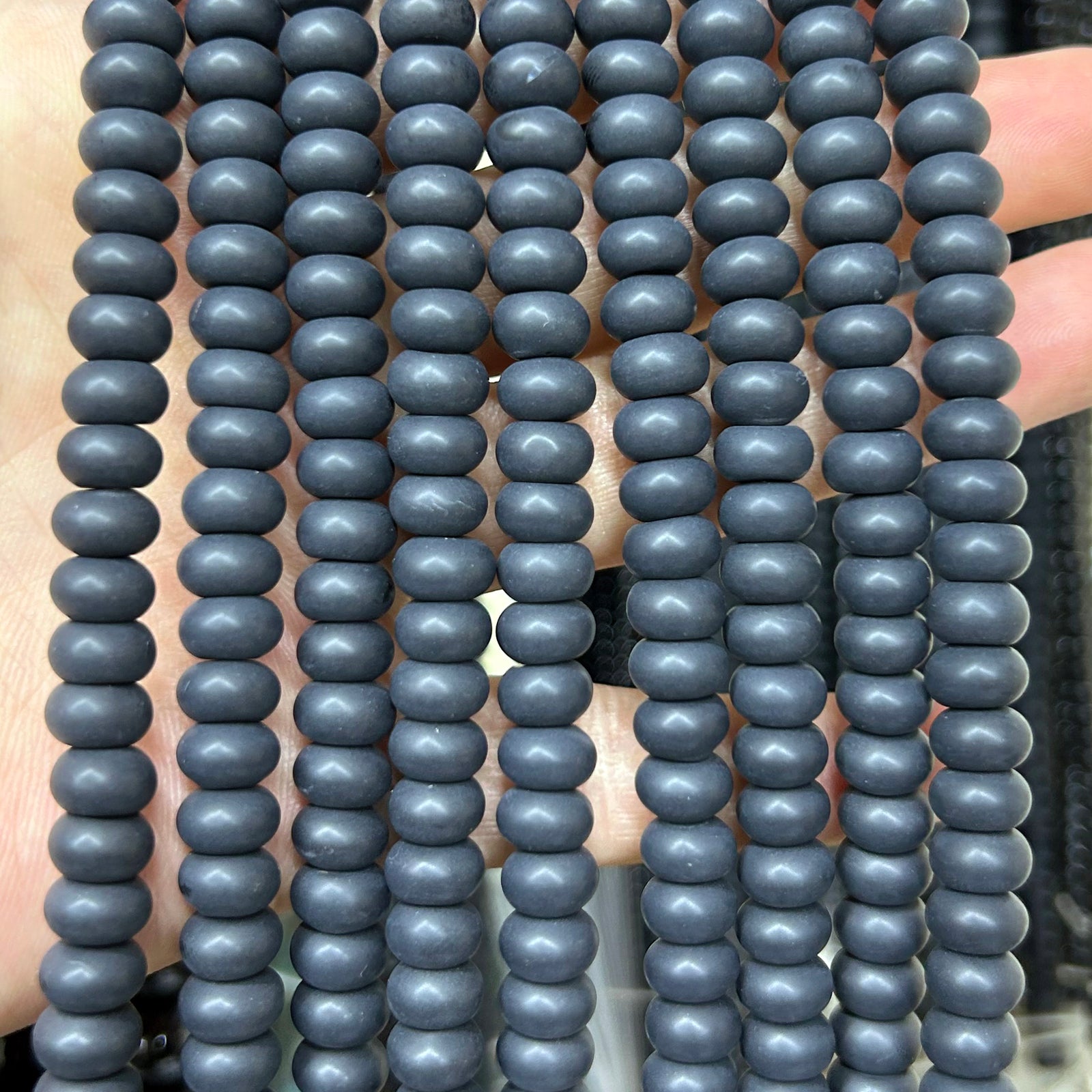 Perles rondes en onyx noir mat, pierres précieuses naturelles, 2 x 4 mm, 38 cm